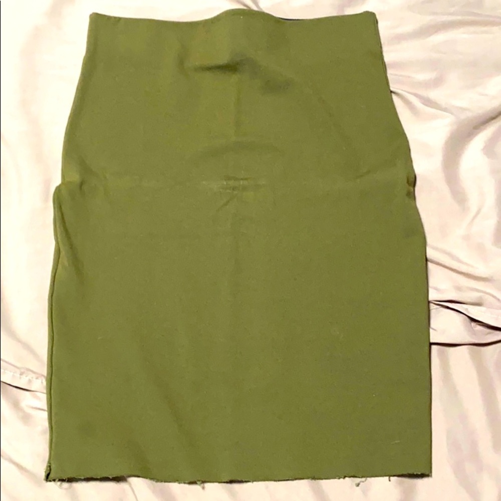 Olive green pencil skirt